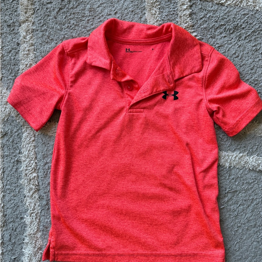 Under Armour Kids Polo Tops - Neon Green, Navy, Teal, Gray, Red - Picture 2 of 11